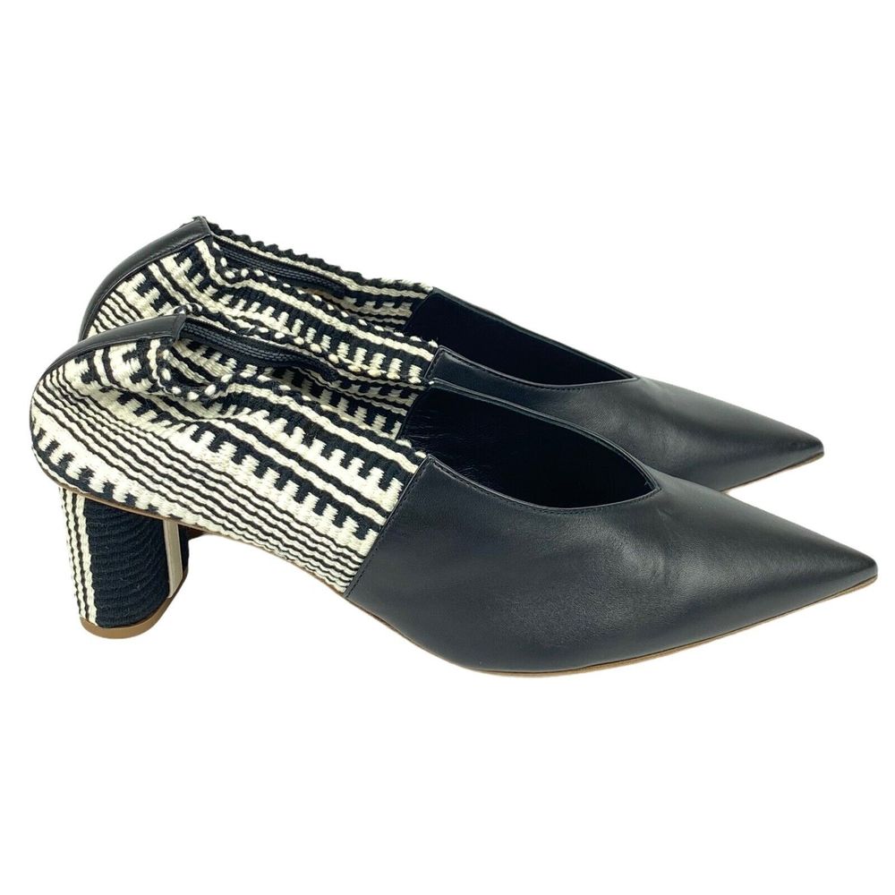 Antolina Paris Dalis Size 40 Pointed Toe Pumps White Black Womens Size US 10 New